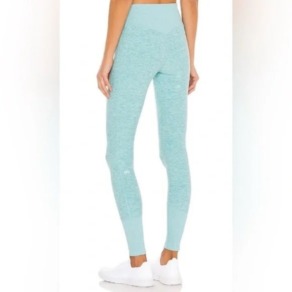Alo Yoga Alosoft High Waist Lounge Legging Aqua Size Small Ribbed Details